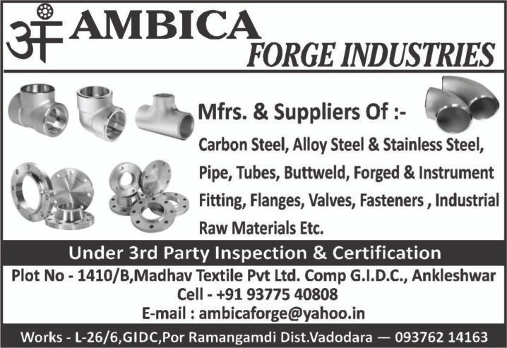 PIPE & PIPE  – PIPES, TUBES FITTINGS   (AMBICA FORGE INDUSTRIES  –